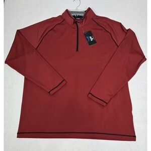 TGW Mens Large Red Quarter Zip Long Sleeve Golf Lightweight Pullover NEW w/tag